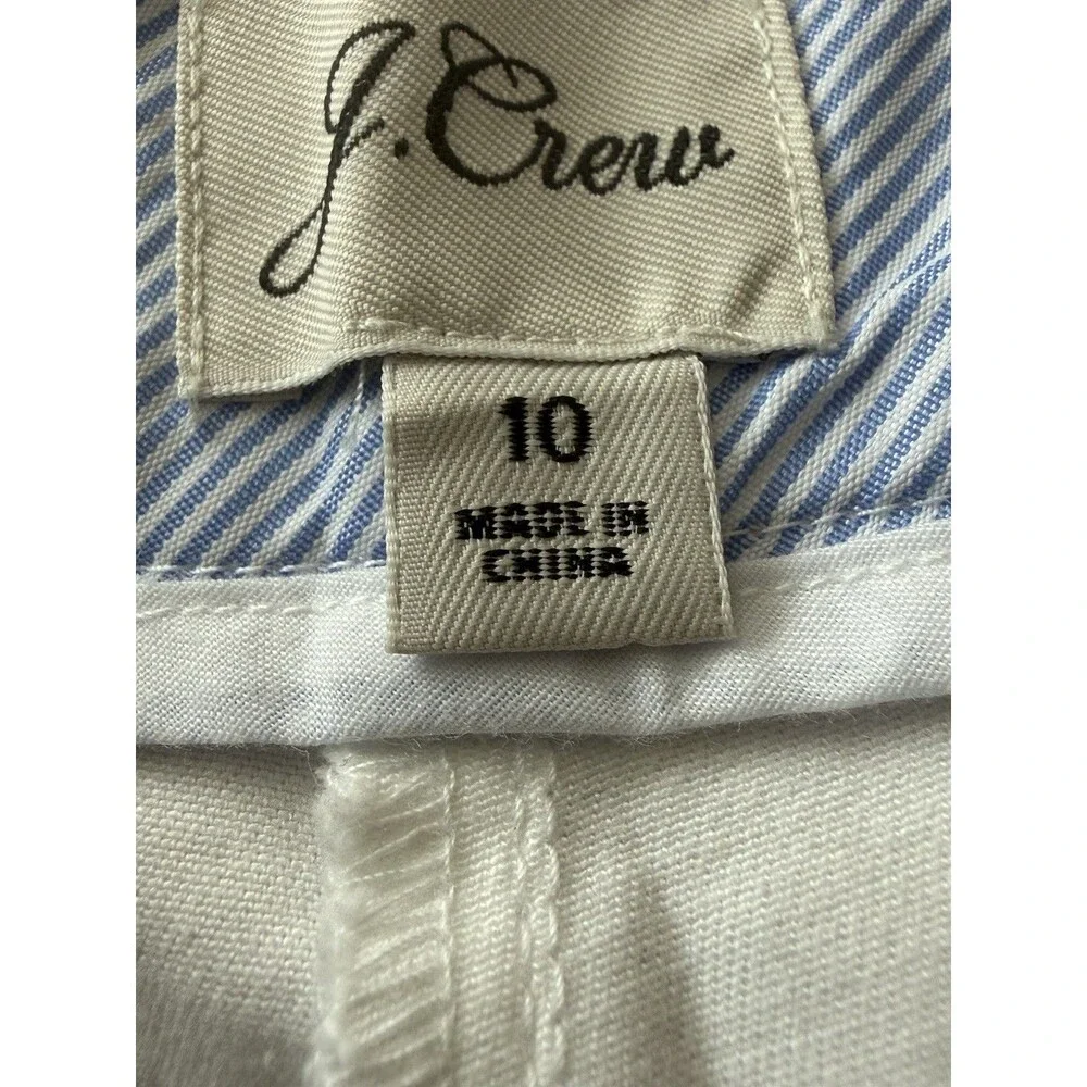 J. Crew White Embroidered Chino Shorts‎ WOMEN'S SZ 10 Tennis Preppy Country Club
